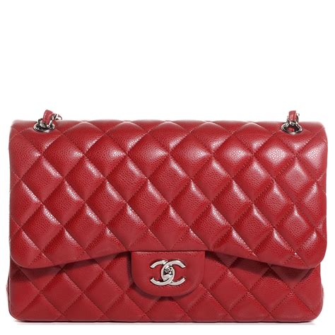 chanel flap red caviar|CHANEL Caviar Quilted Jumbo Double Flap Red .